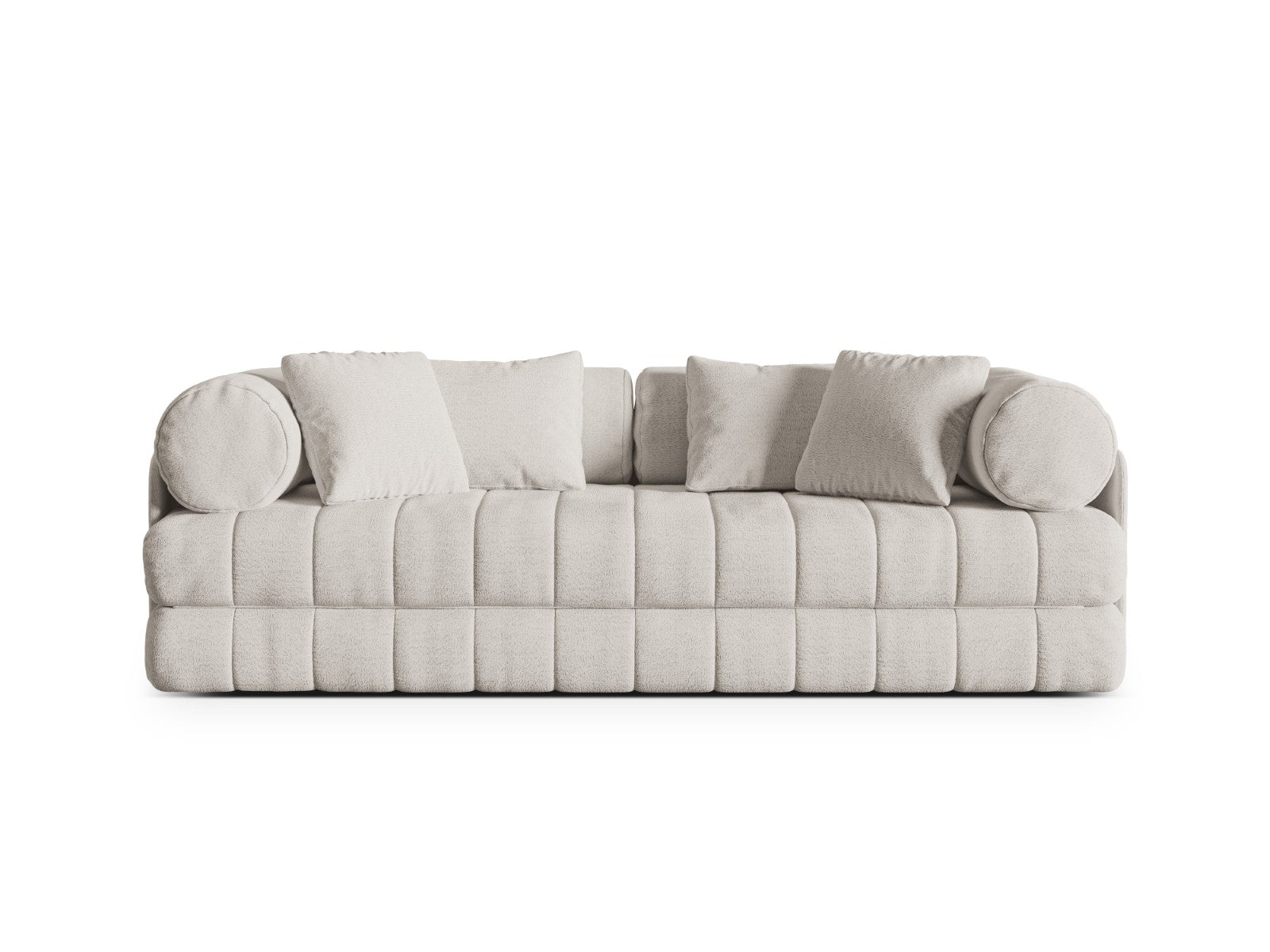 Cosmopolitan Design Converteerbare bank Kemi 3-zits, boucle lichtbeige