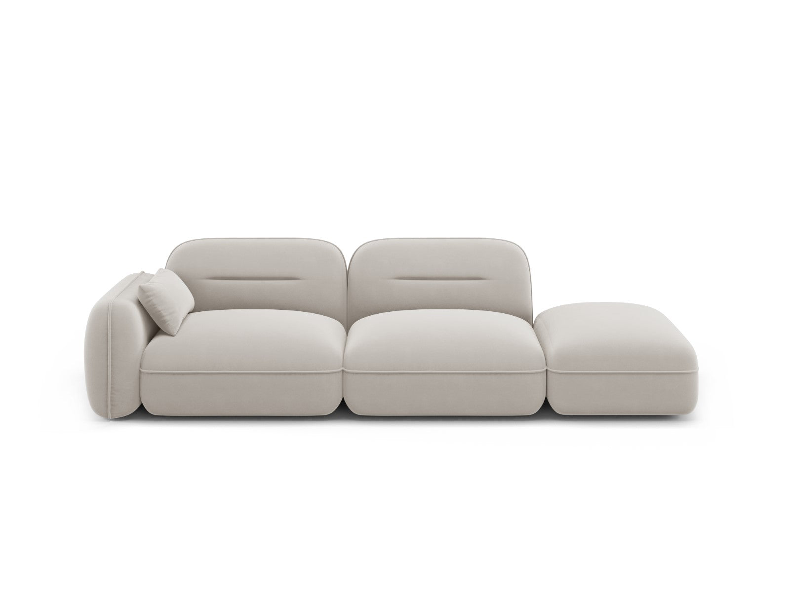 Cosmopolitan Design Rechte modulaire bank Sydney 3-zits, flueel, licht