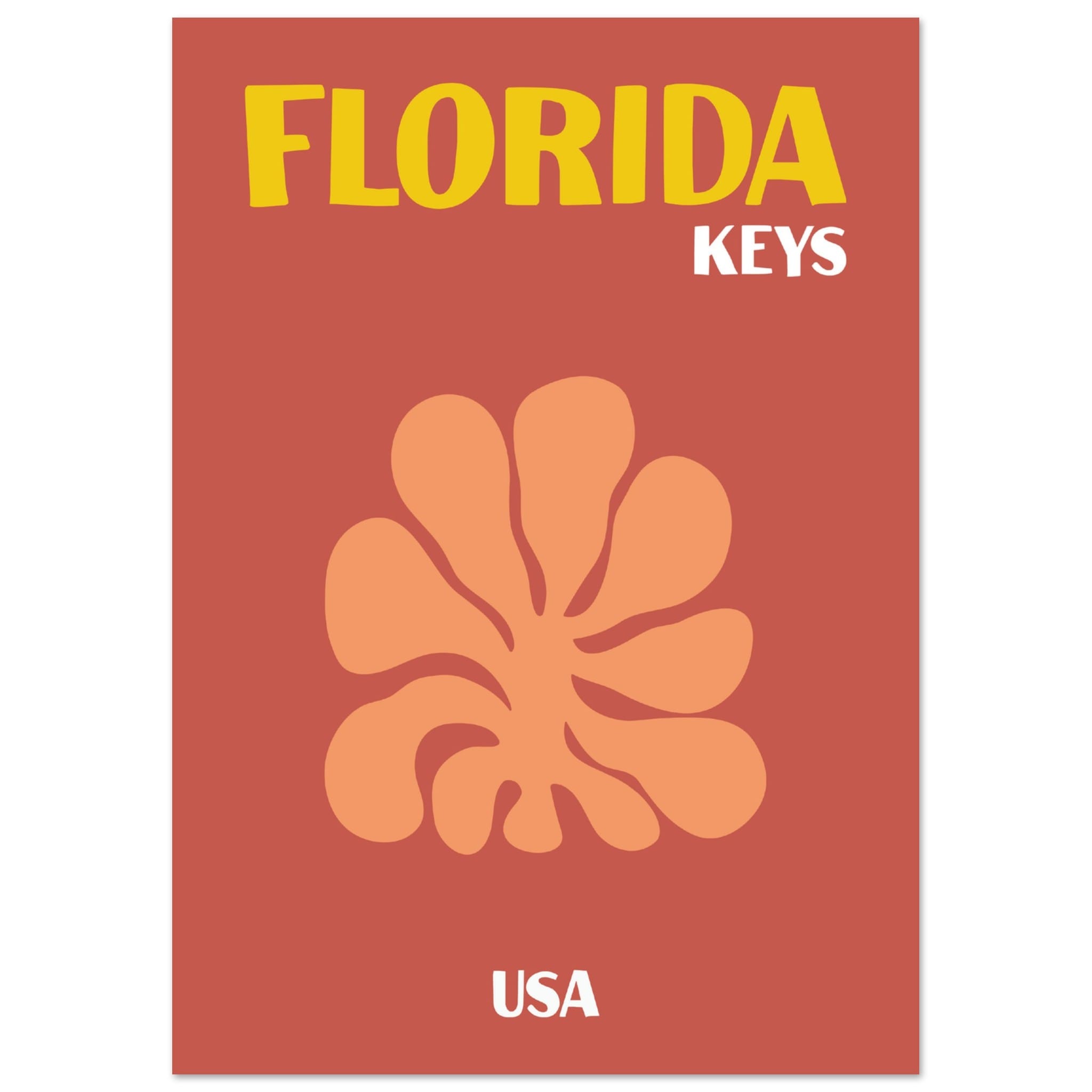 Artfulprints Poster USA - Florida Keys - A4 21x29.7 cm - Terracotta