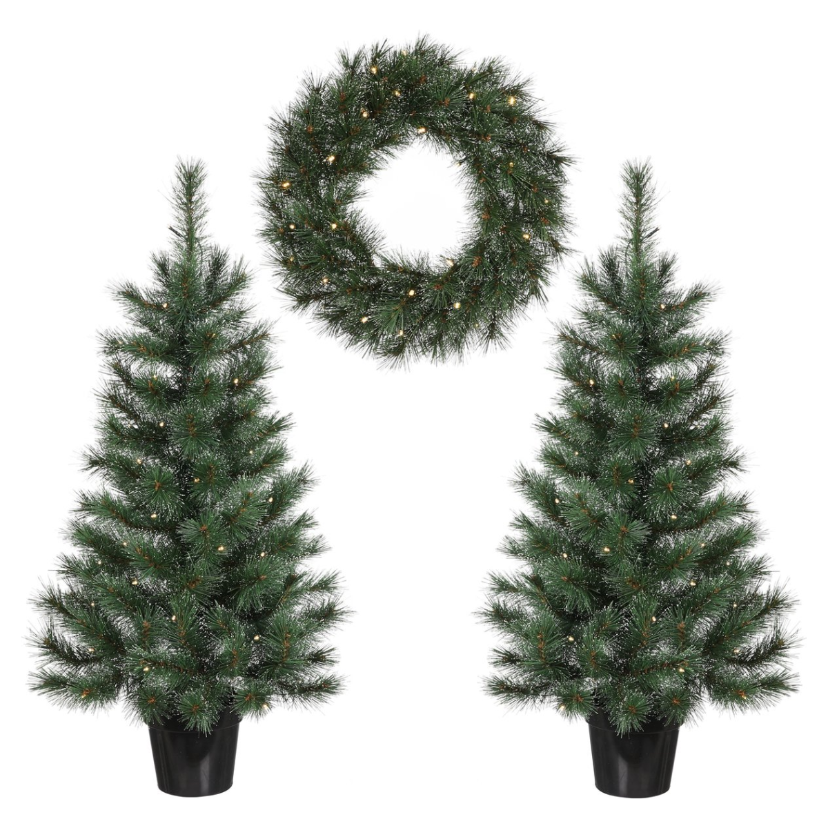 Black Box Trees Glendon Kerstboom en Kerstkrans Set - 2 Kunstkerstbome