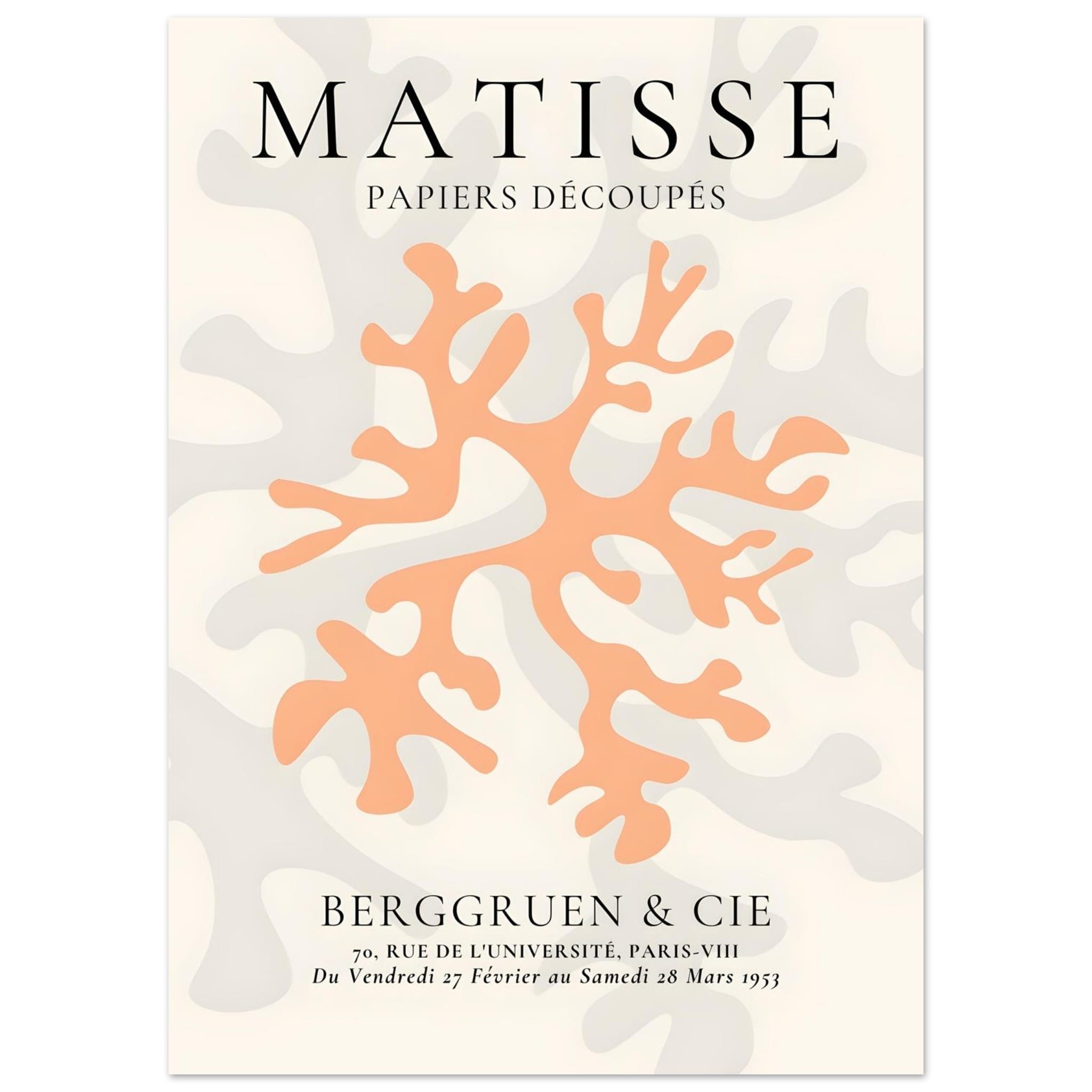 Artfulprints Poster Matisse – Orange coral - 50x70 cm - Oranje