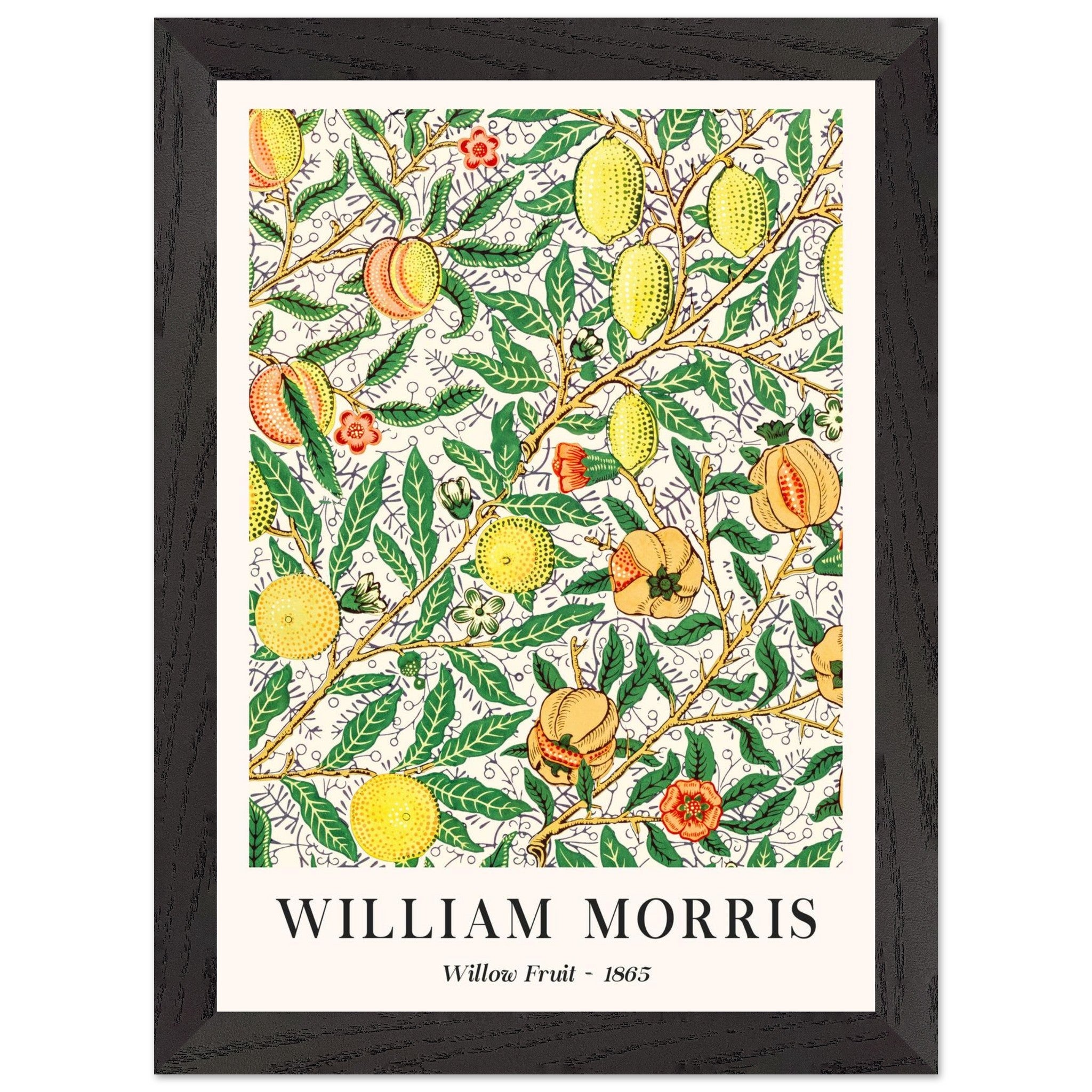 Artfulprints Poster met Lijst William Morris - Willow fruit - A4 21x29