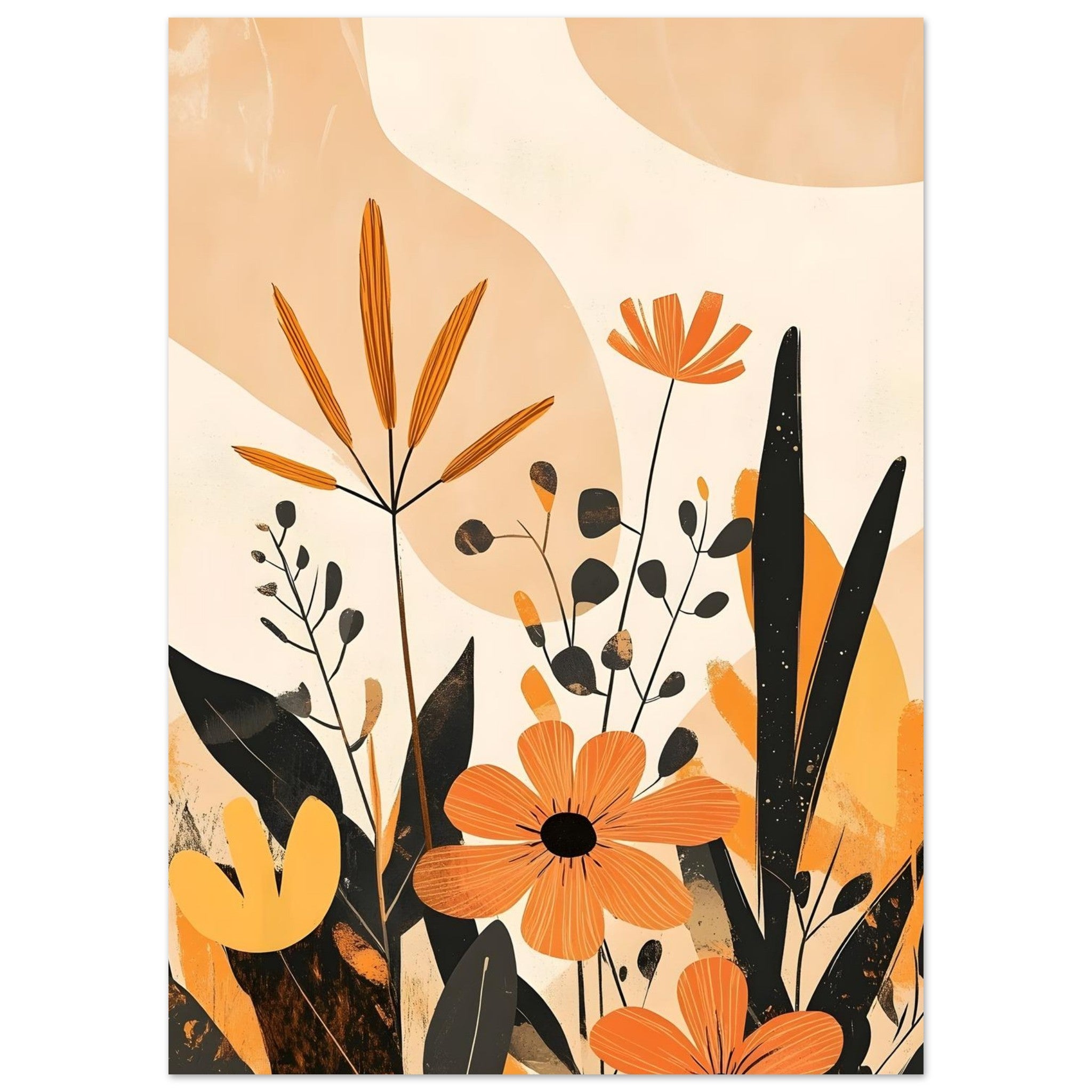 Artfulprints Poster Boho – Bright garden - 50x70 cm - Oranje