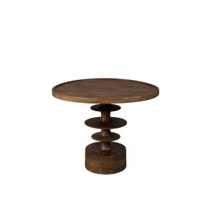 Dutchbone Cath Bijzettafel Rond 66 cm Mangohout – Bruin