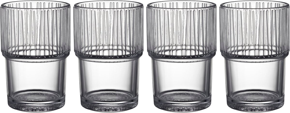 Bitz Waterglas Kusintha 280 ml - kleur Transparant - set van 4 stuks -
