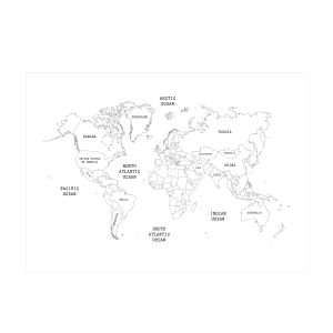 Superfresco Easy Fotobehang – Wereldkaart – Wit/Zwart – 280x400cm Superfresco Easy Fotobehang – Wereldkaart – Wit/Zwart – 280x400cm