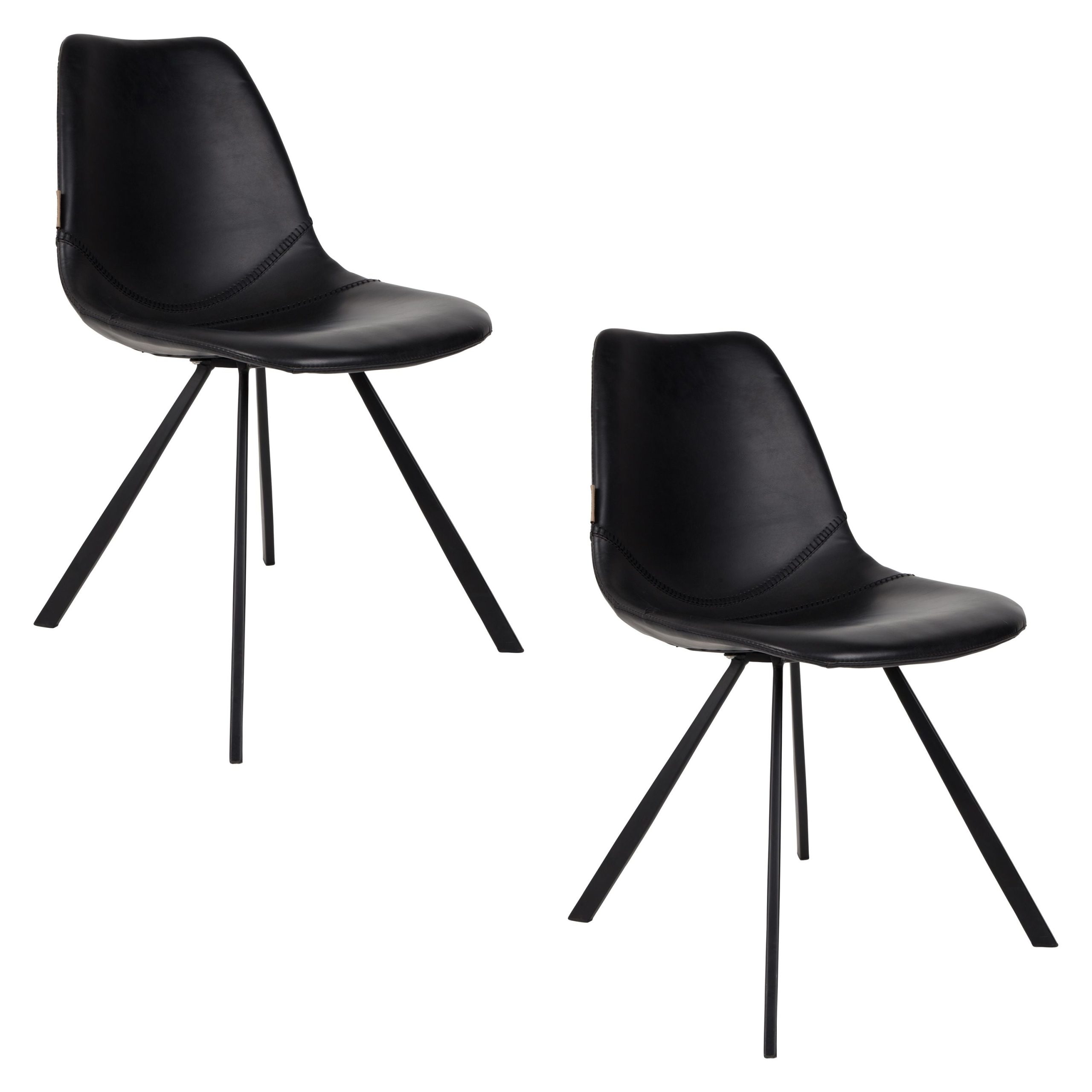 Dutchbone Franky Eetkamerstoelen Zwart - Set van 2