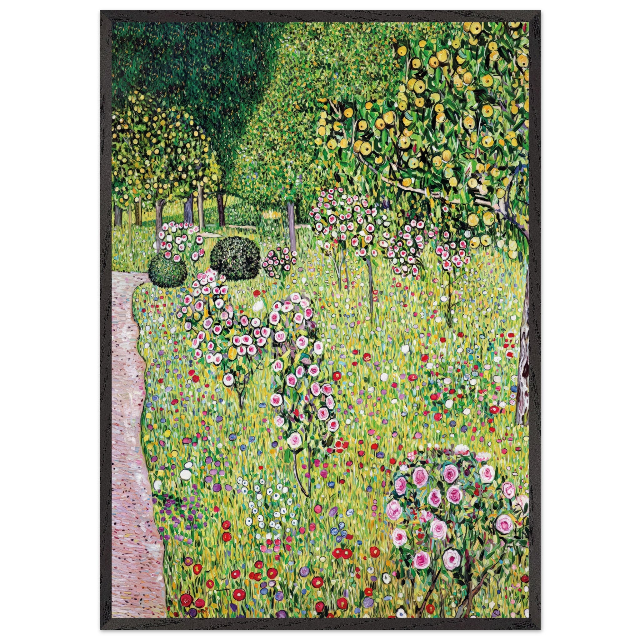 Artfulprints Poster met Lijst Gustav Klimt - Orchard with roses - 70x1