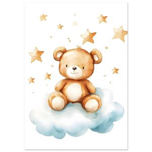 Artfulprints Poster Knuffelbeer in de sterren – 70×100 cm – Bruin Artfulprints Poster Knuffelbeer in de sterren – 70×100 cm – Bruin