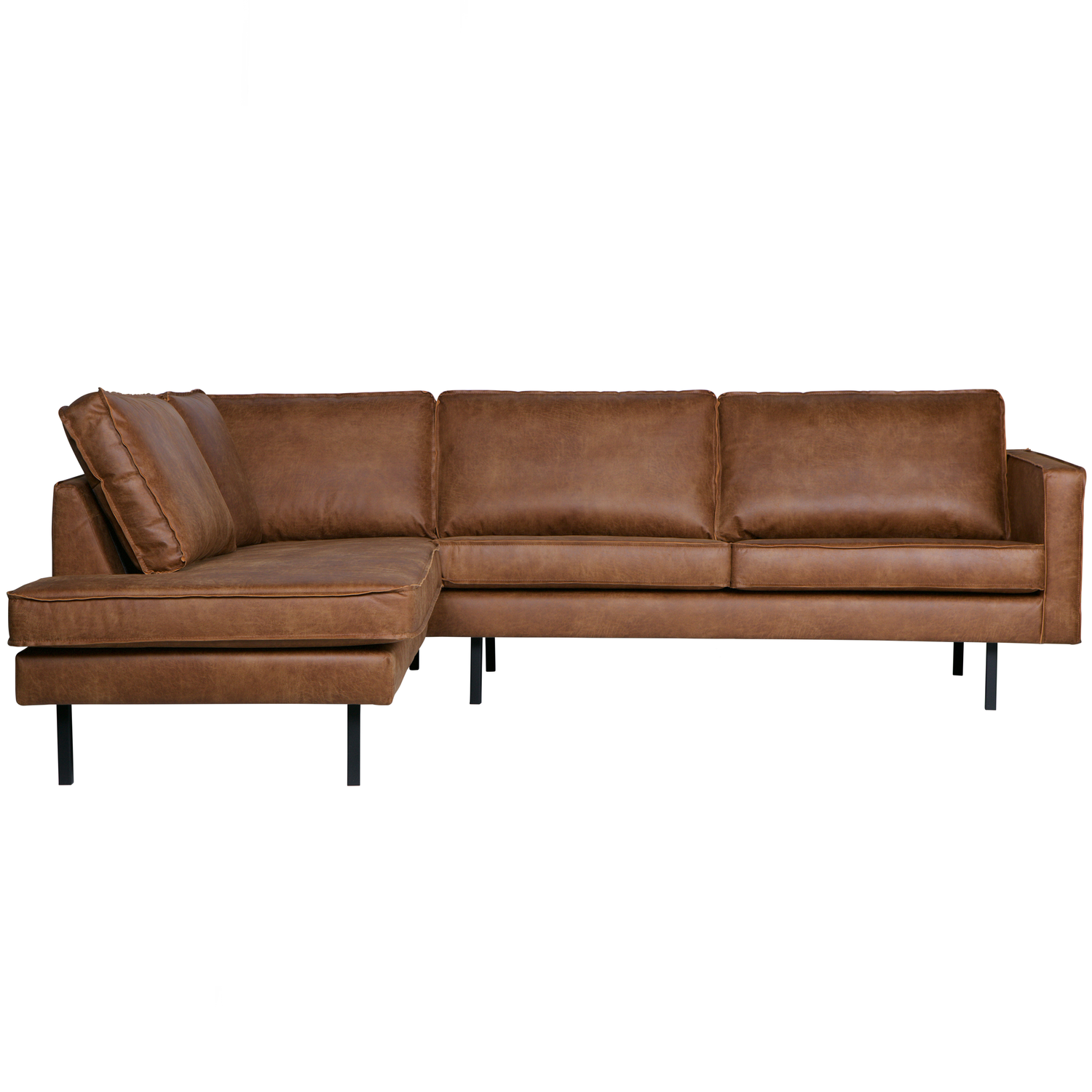 WOOOD hoekbank links Rodeo - Recycle Leer - Cognac - 85x266x86