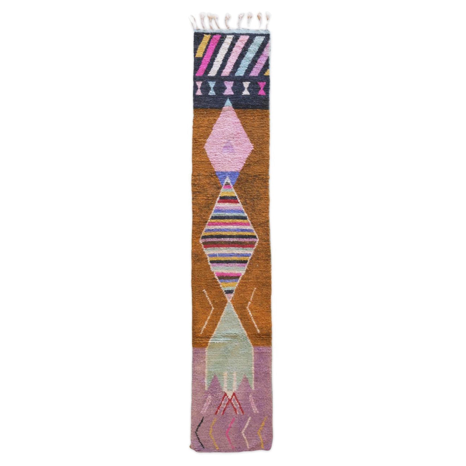 AFK Living vloerkleed Berber - handgemaakt - Wol - 72 x 399 cm