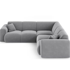 Cosmopolitan Design Hoekbank Nolio 5-zits, flueel lichtgrijs – 252×252 Cosmopolitan Design Hoekbank Nolio 5-zits, flueel lichtgrijs – 252×252