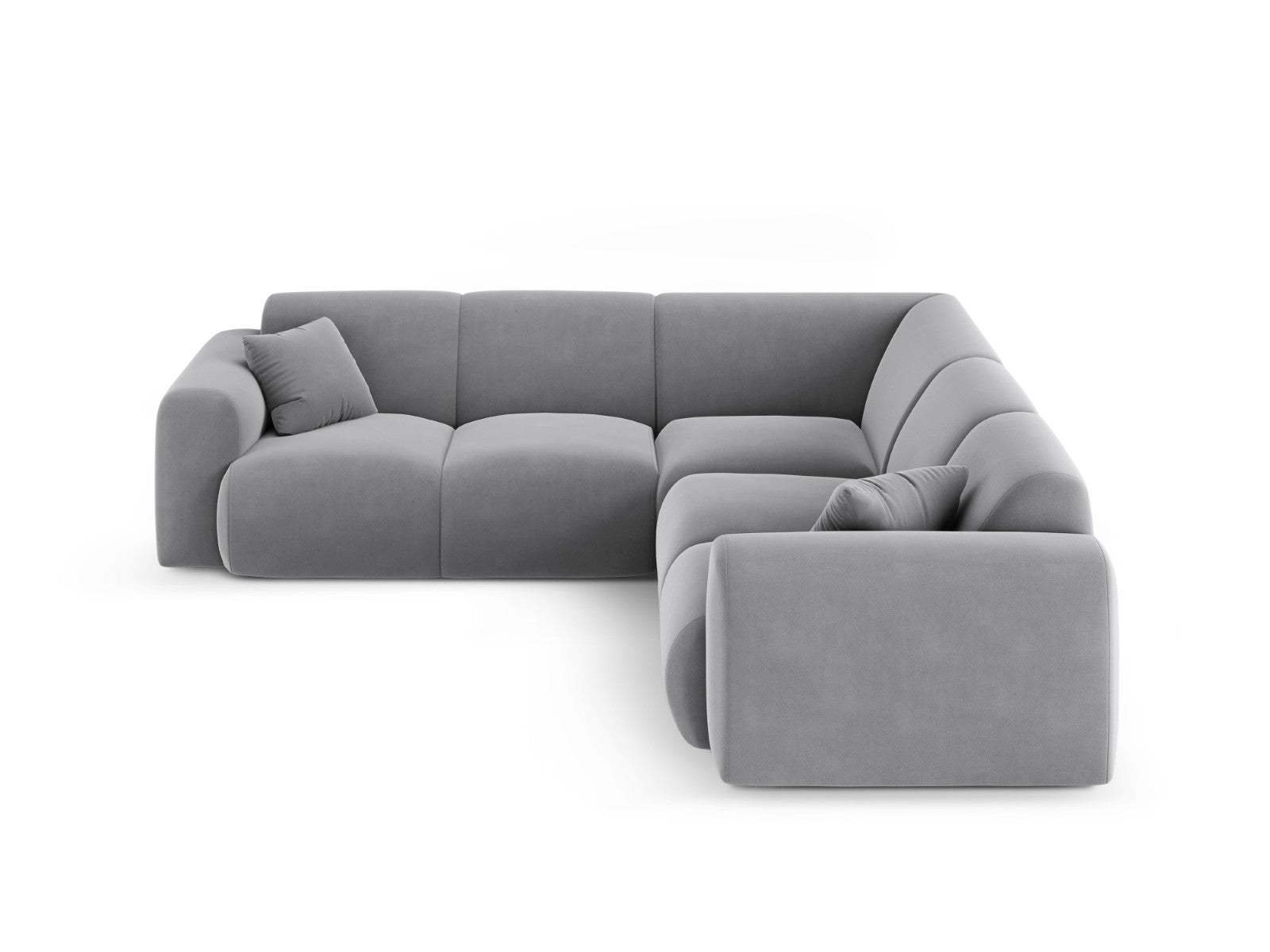 Cosmopolitan Design Hoekbank Nolio 5-zits, flueel lichtgrijs - 252x252