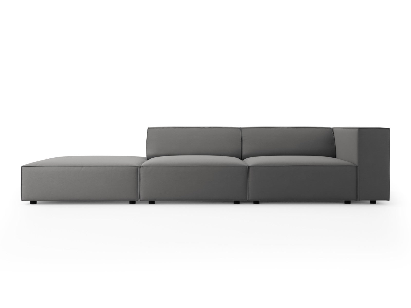 Cosmopolitan Design linker bank Arendal 4-zits, flueel, cement - 102x2