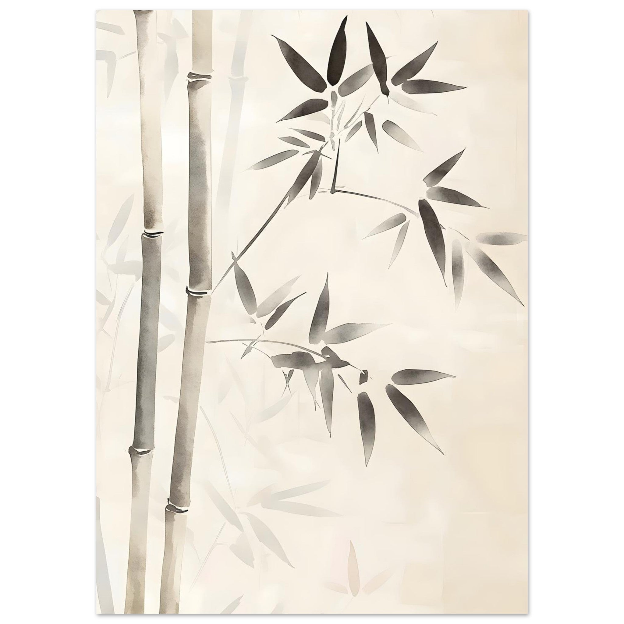 Artfulprints Poster Boho – Bamboo lines - 50x70 cm - beige