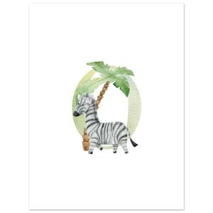 Artfulprints Poster Cijfer 0 kinderkamer – 30×40 cm – Meerkleurig