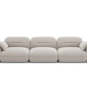 Cosmopolitan Design Modulaire bank Sydney 4-zits, flueel, lichtbeige – Cosmopolitan Design Modulaire bank Sydney 4-zits, flueel, lichtbeige –