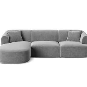Cosmopolitan Design Modulaire hoekbank links Campi 4-zits, flueel grij Cosmopolitan Design Modulaire hoekbank links Campi 4-zits, flueel grij