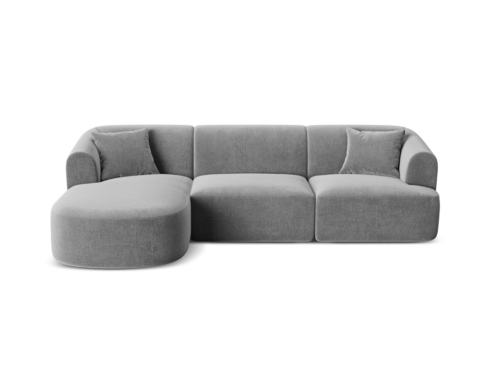 Cosmopolitan Design Modulaire hoekbank links Campi 4-zits, flueel grij