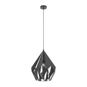EGLO hanglamp Carlton 1 – e27 – 1-lichts – zwart/zilverkleurig EGLO hanglamp Carlton 1 – e27 – 1-lichts – zwart/zilverkleurig