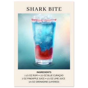 Artfulprints Shark Bite cocktail – Ingrediënten poster 70×100 cm Artfulprints Shark Bite cocktail – Ingrediënten poster 70×100 cm