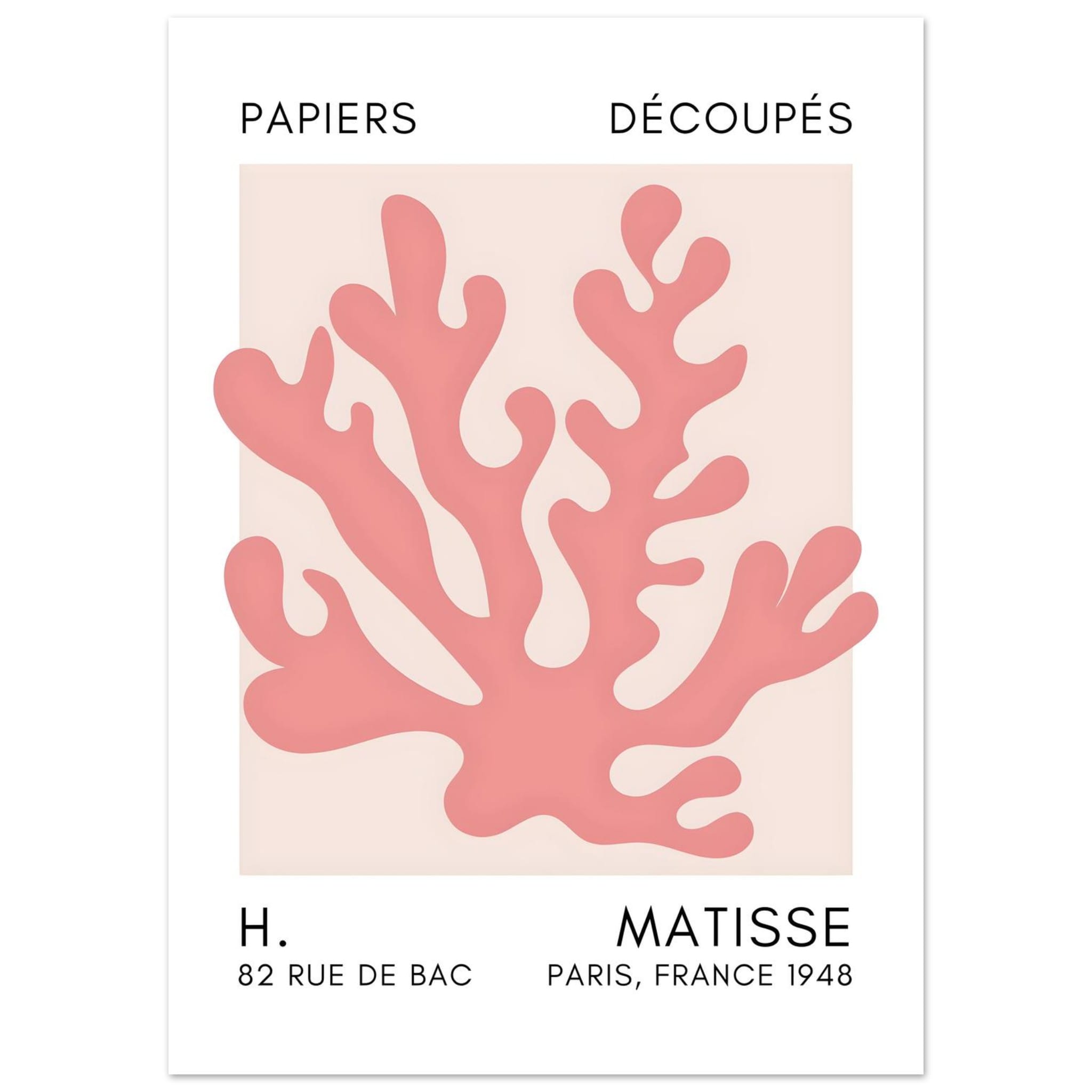 Artfulprints Poster Matisse – Saltflower shapes taupe - 50x70 cm - Tau