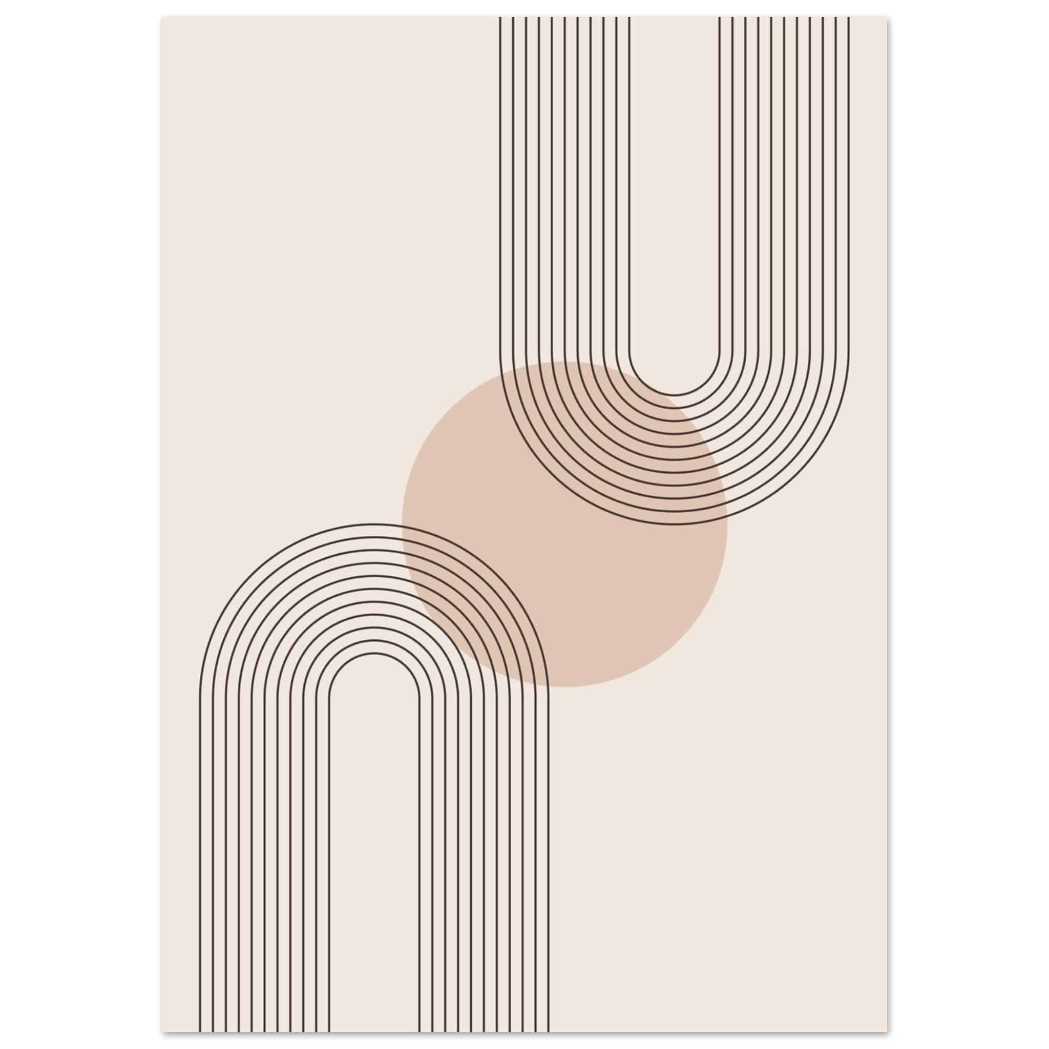 Artfulprints Poster Boho – Neutral curves - 50x70 cm - Grijs