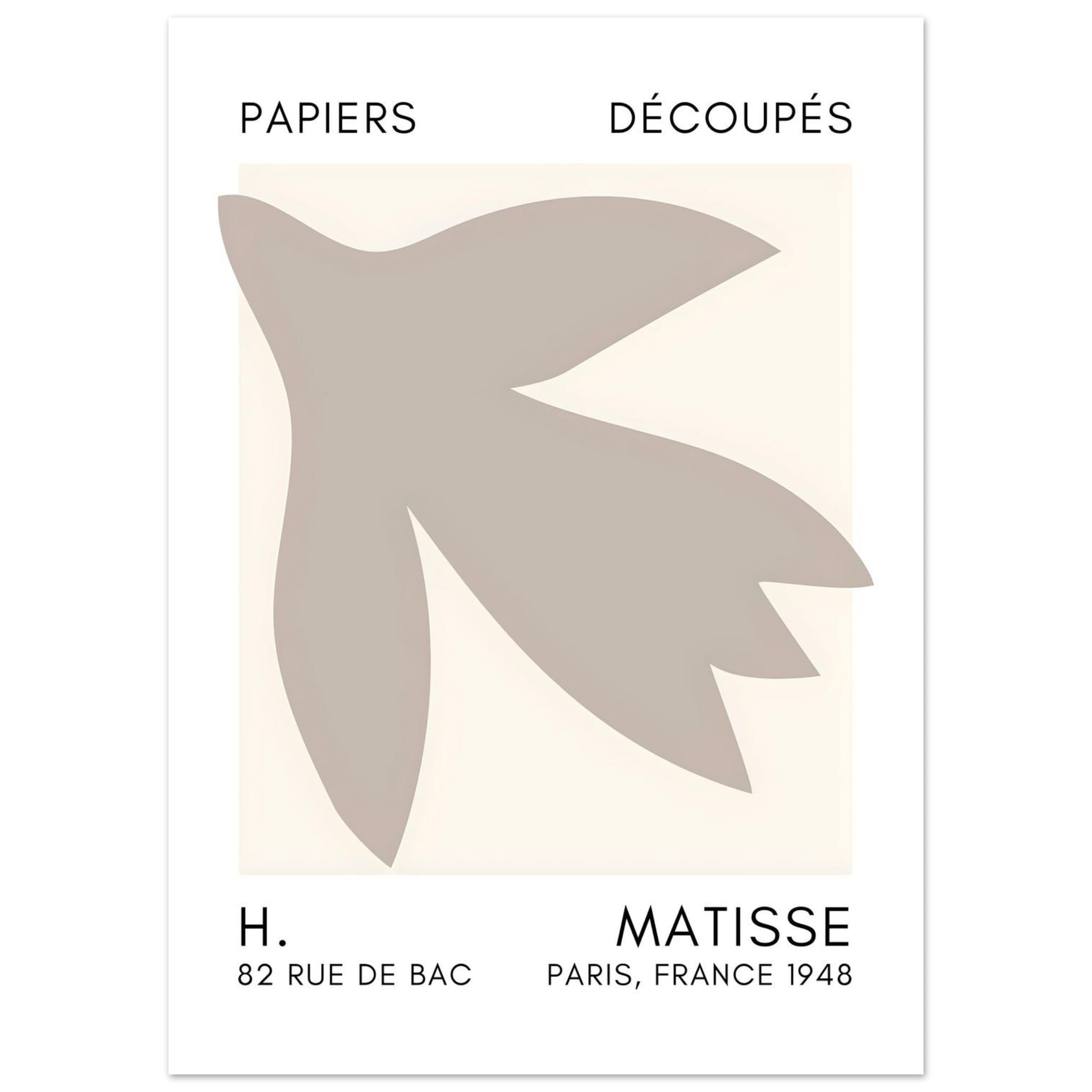 Artfulprints Poster Matisse – Shapes in the air grey - 50x70 cm - Grij