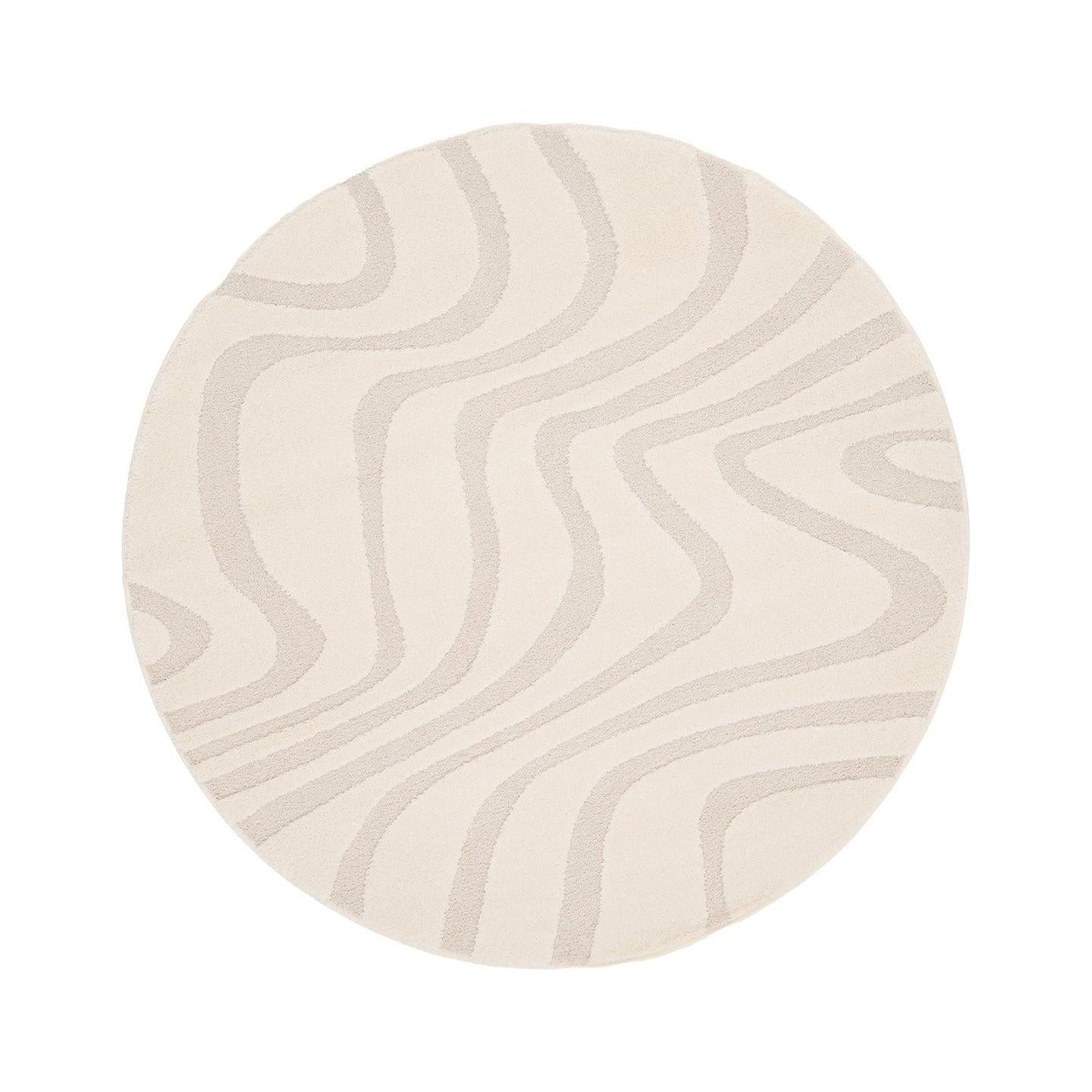 AFK Living vloerkleed Naya - reliëfeffect - beige - 160 x 160 cm