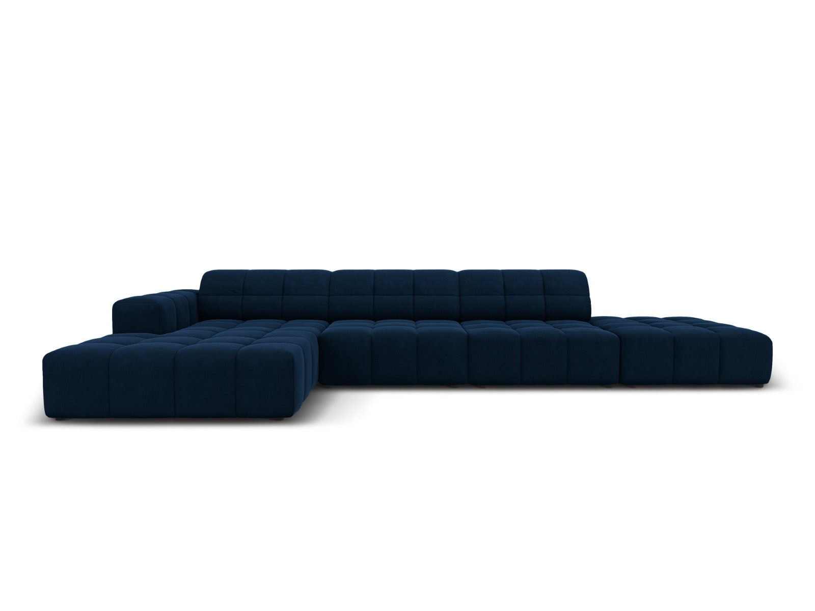 Cosmopolitan Design linker hoekbank Chicago 5-zits, flueel koningsblau