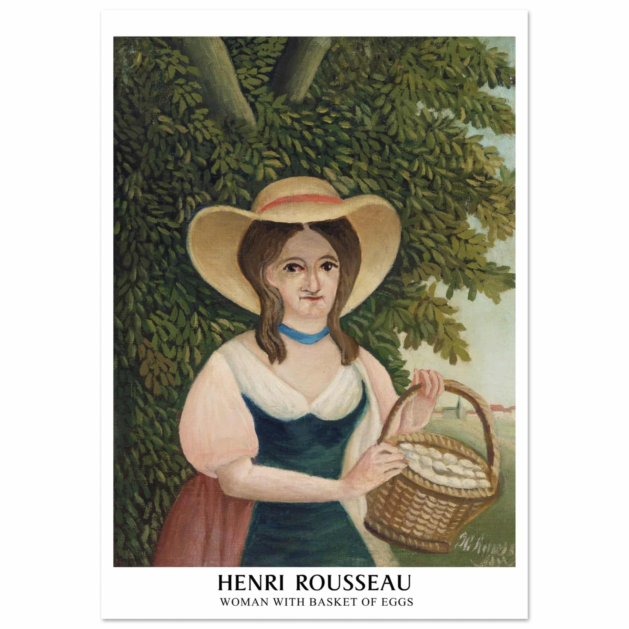Artfulprints Poster Henri Rousseau - Woman with basket of eggs - 70x10