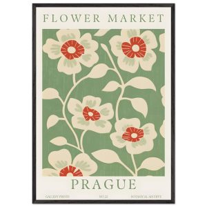 Artfulprints Poster met Lijst Flower market – Prague I – 70×100 cm – M