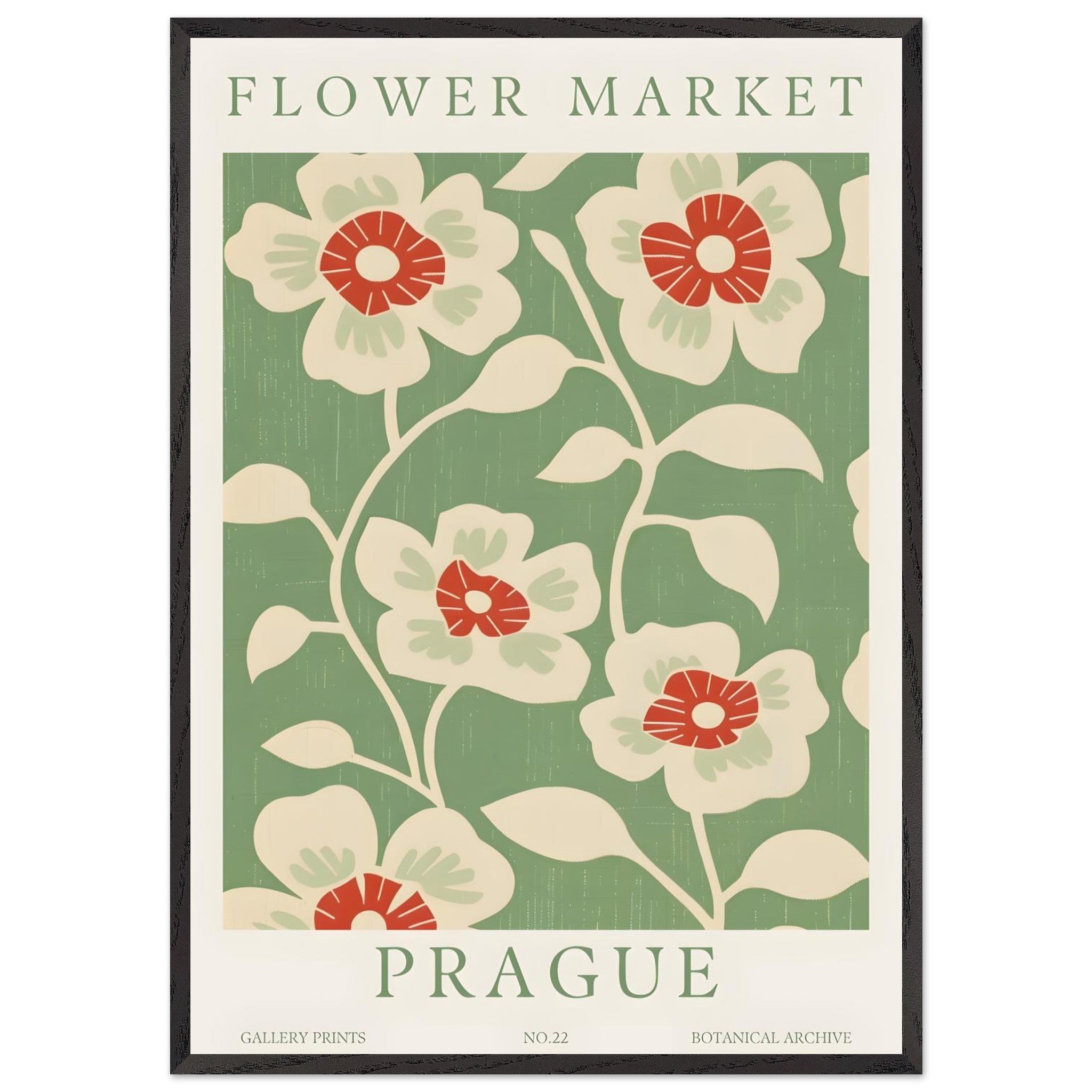 Artfulprints Poster met Lijst Flower market - Prague I - 70x100 cm - M