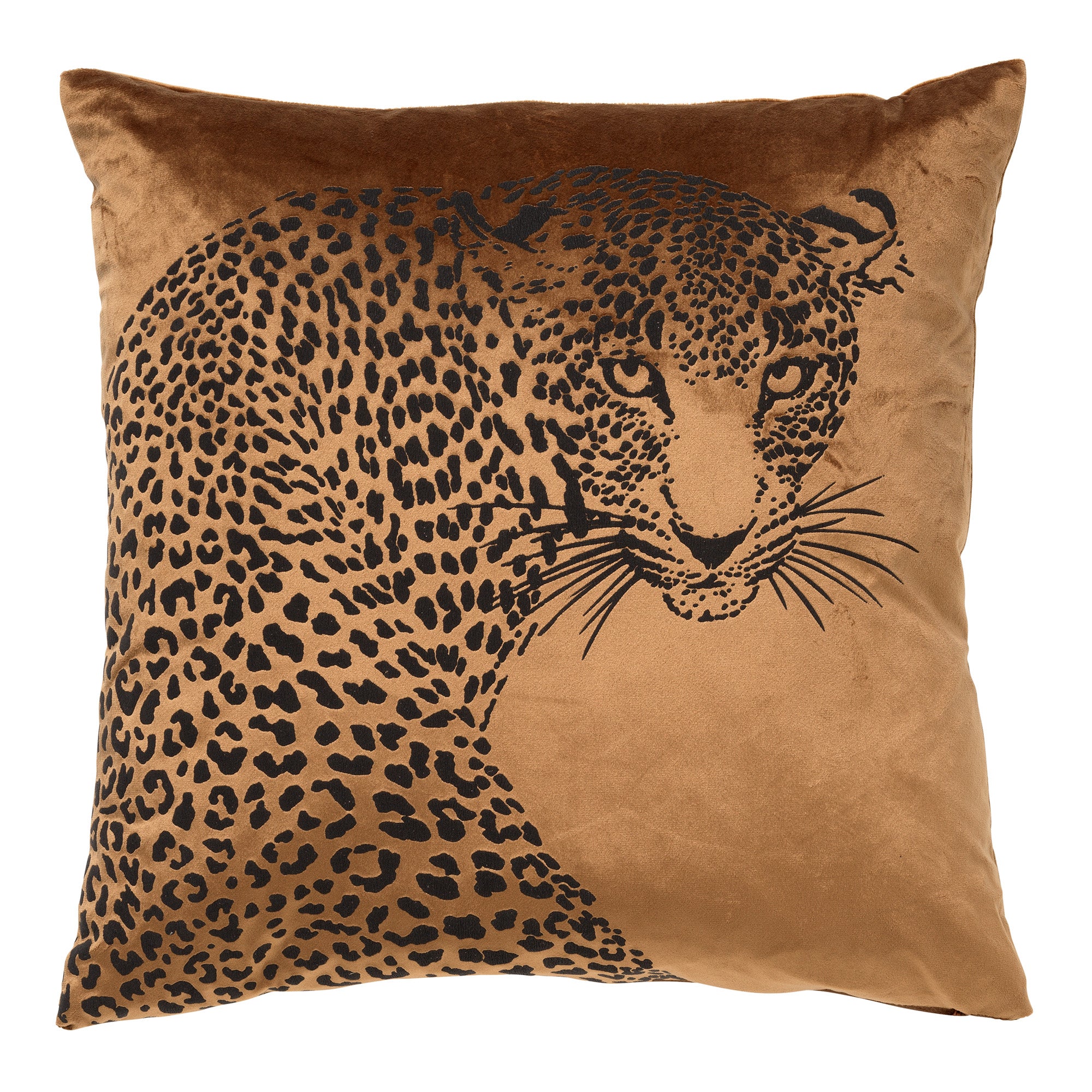 SIMBA - sierkussen 45x45 cm - dierenprint - panter - Tobacco Brown - b