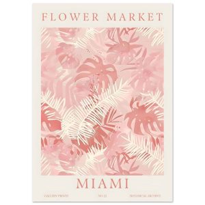 Artfulprints Poster Flower market – Miami – A4 21×29.7 cm – Roze Artfulprints Poster Flower market – Miami – A4 21×29.7 cm – Roze