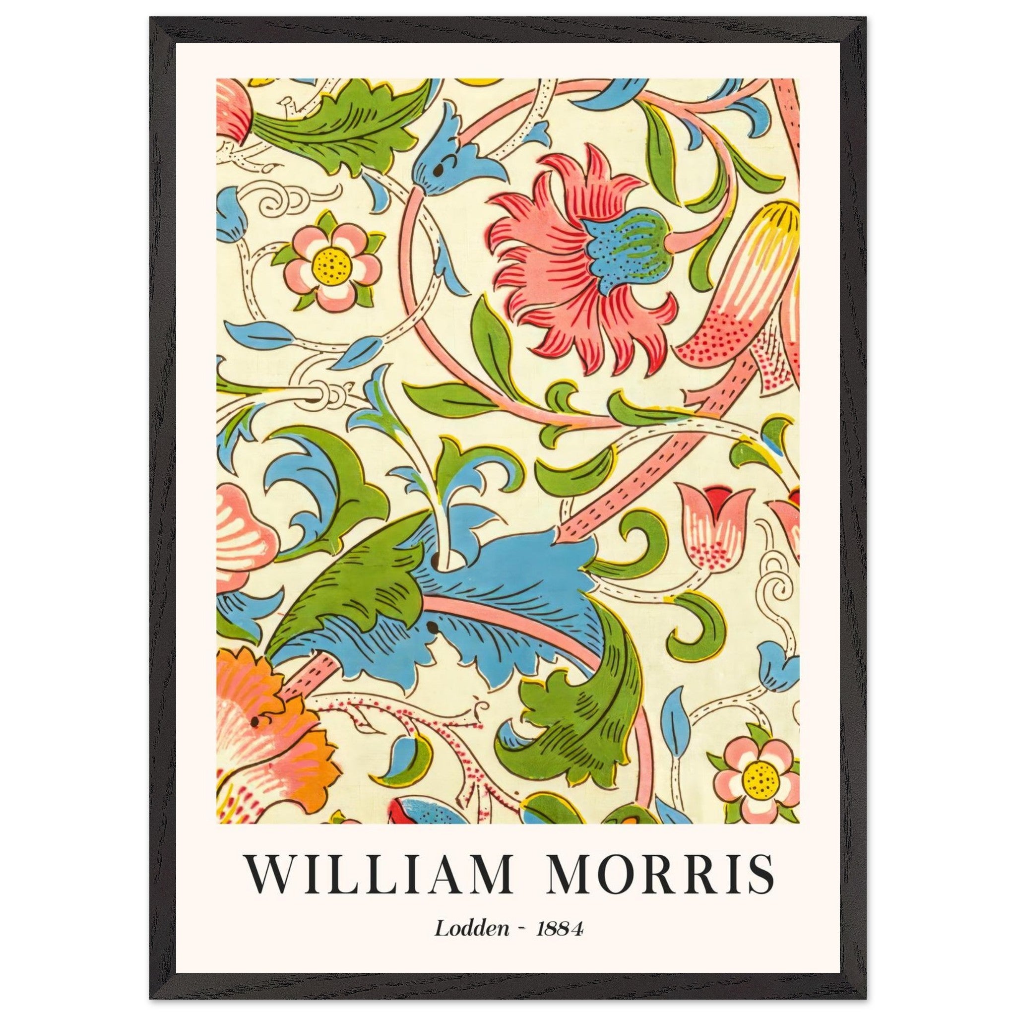Artfulprints Poster met Lijst William Morris - Lodden 1884 - 50x70 cm
