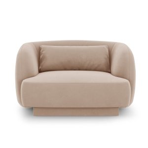 Cosmopolitan Design Fauteuil Tulum flueel, beige – 90x103x70cm