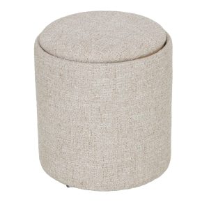 DÉJA Living Bijzettafel Zara – Beige/Naturel Rond met Opbergruimte – 4 DÉJA Living Bijzettafel Zara – Beige/Naturel Rond met Opbergruimte – 4