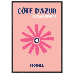 Artfulprints Poster met Lijst Frankrijk – Cote d'Azur – 70×100 cm – Ro