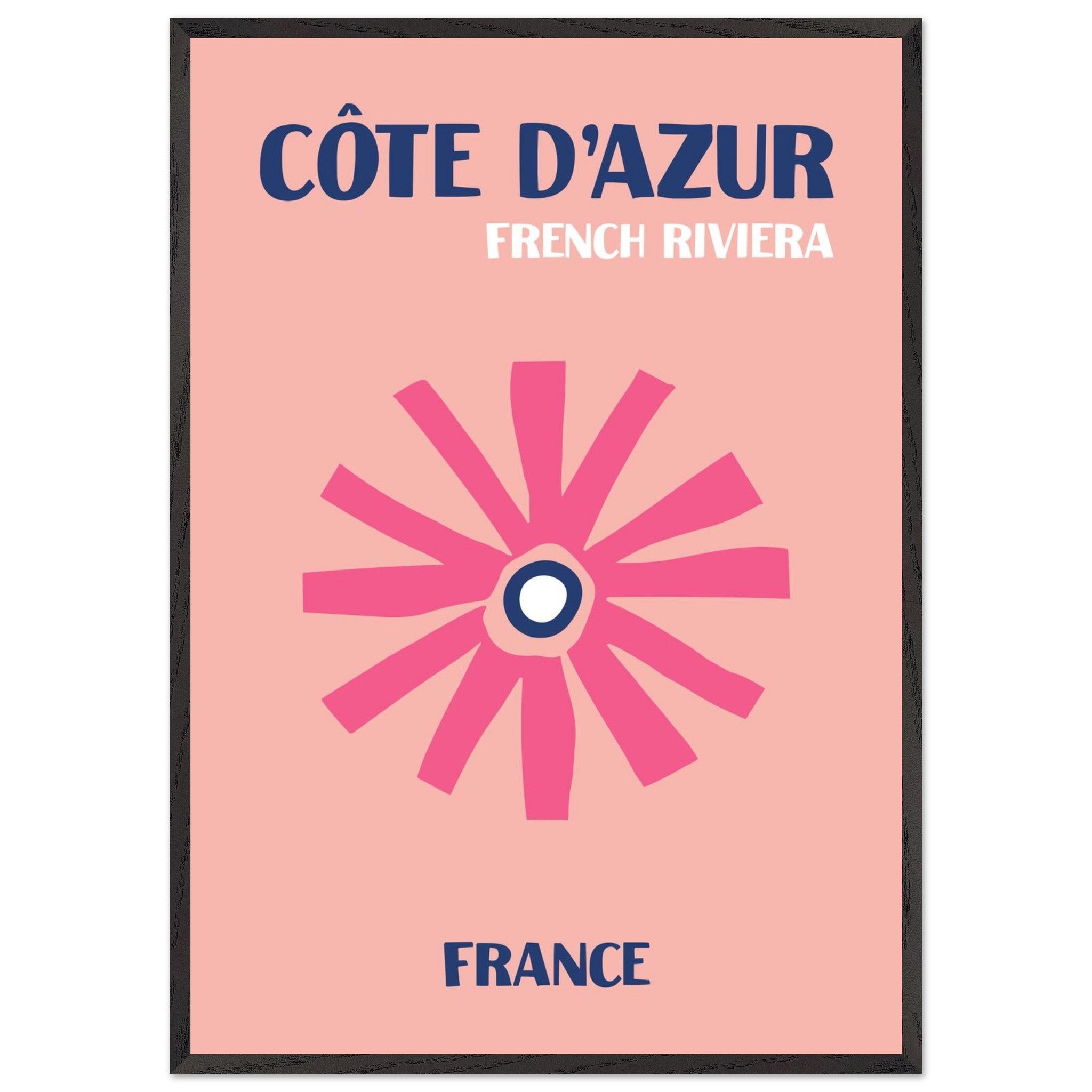 Artfulprints Poster met Lijst Frankrijk - Cote d'Azur - 70x100 cm - Ro