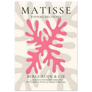 Artfulprints Poster Matisse – Pink coral – 70×100 cm – Roze