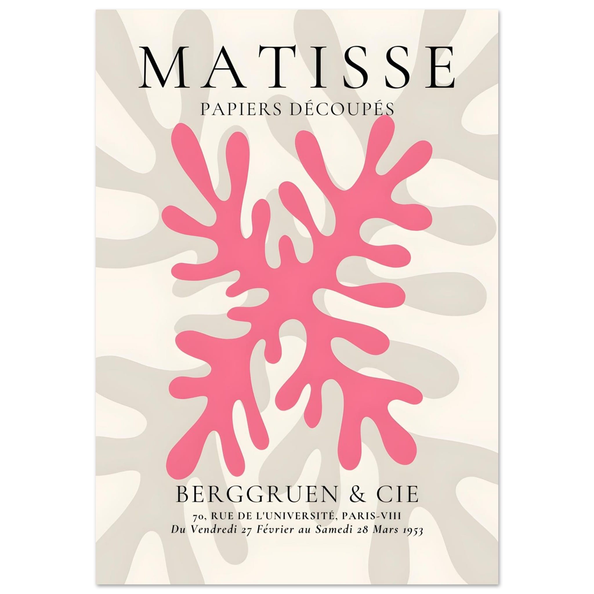 Artfulprints Poster Matisse – Pink coral - 70x100 cm - Roze