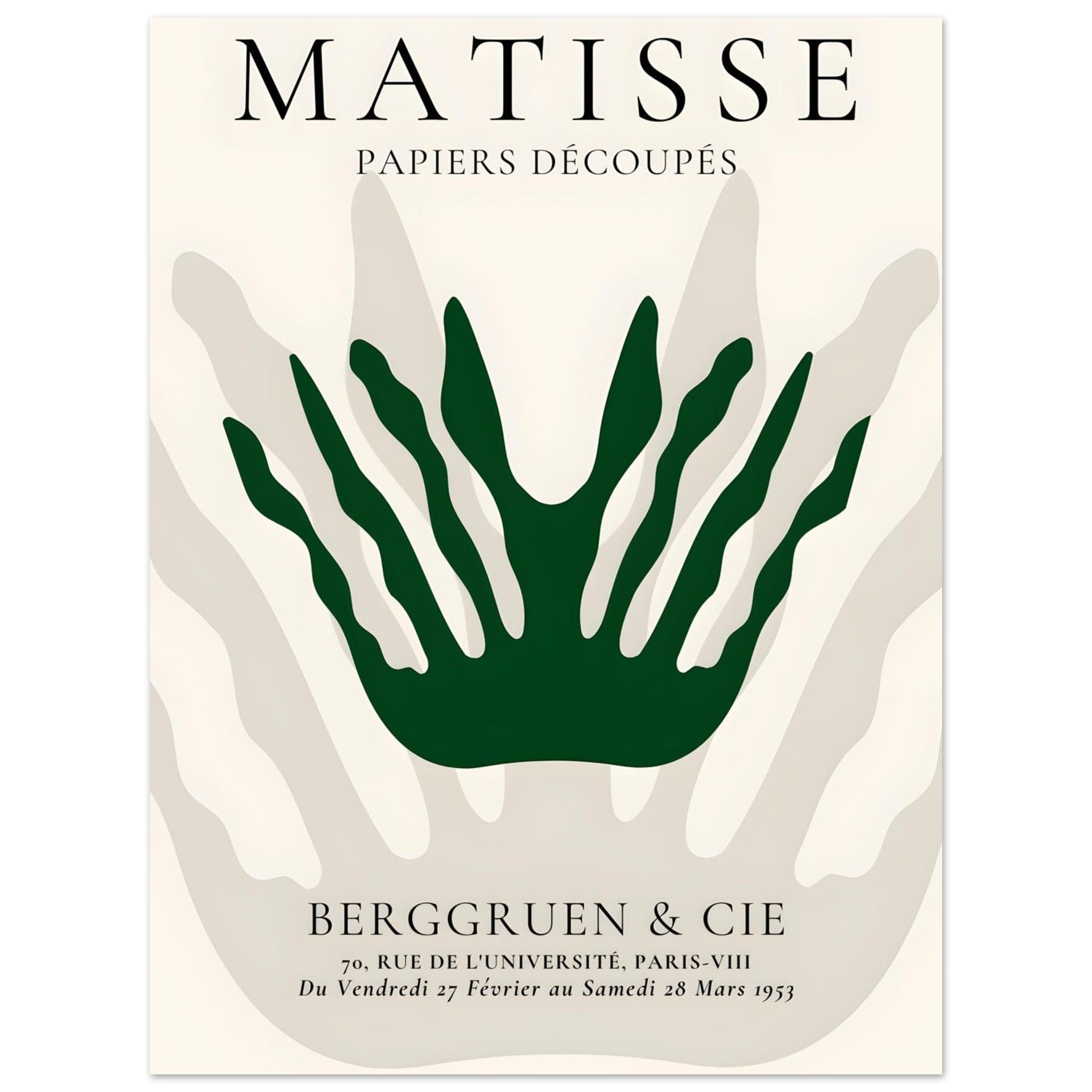 Artfulprints Poster Matisse – Sea crown - 30x40 cm - Grijs
