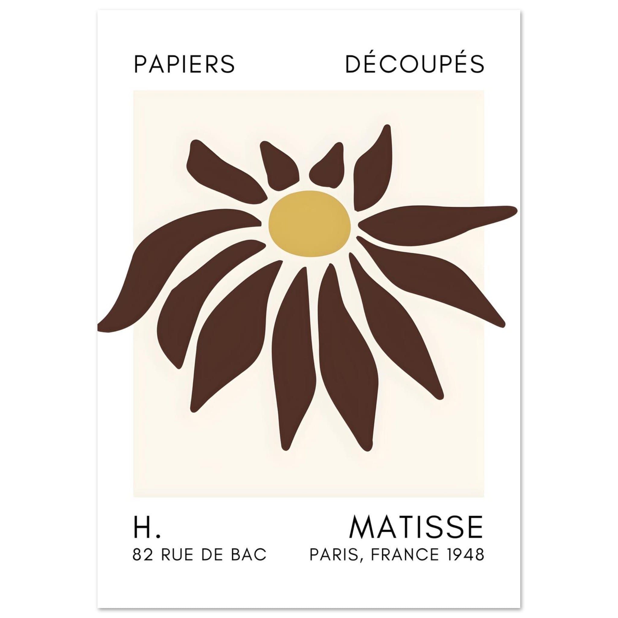 Artfulprints Poster Matisse – Deep sea dance brown - A4 21x29.7 cm - B