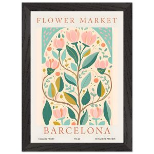 Artfulprints Poster met Lijst Flower market – Barcelona – A4 21×29.7 c Artfulprints Poster met Lijst Flower market – Barcelona – A4 21×29.7 c