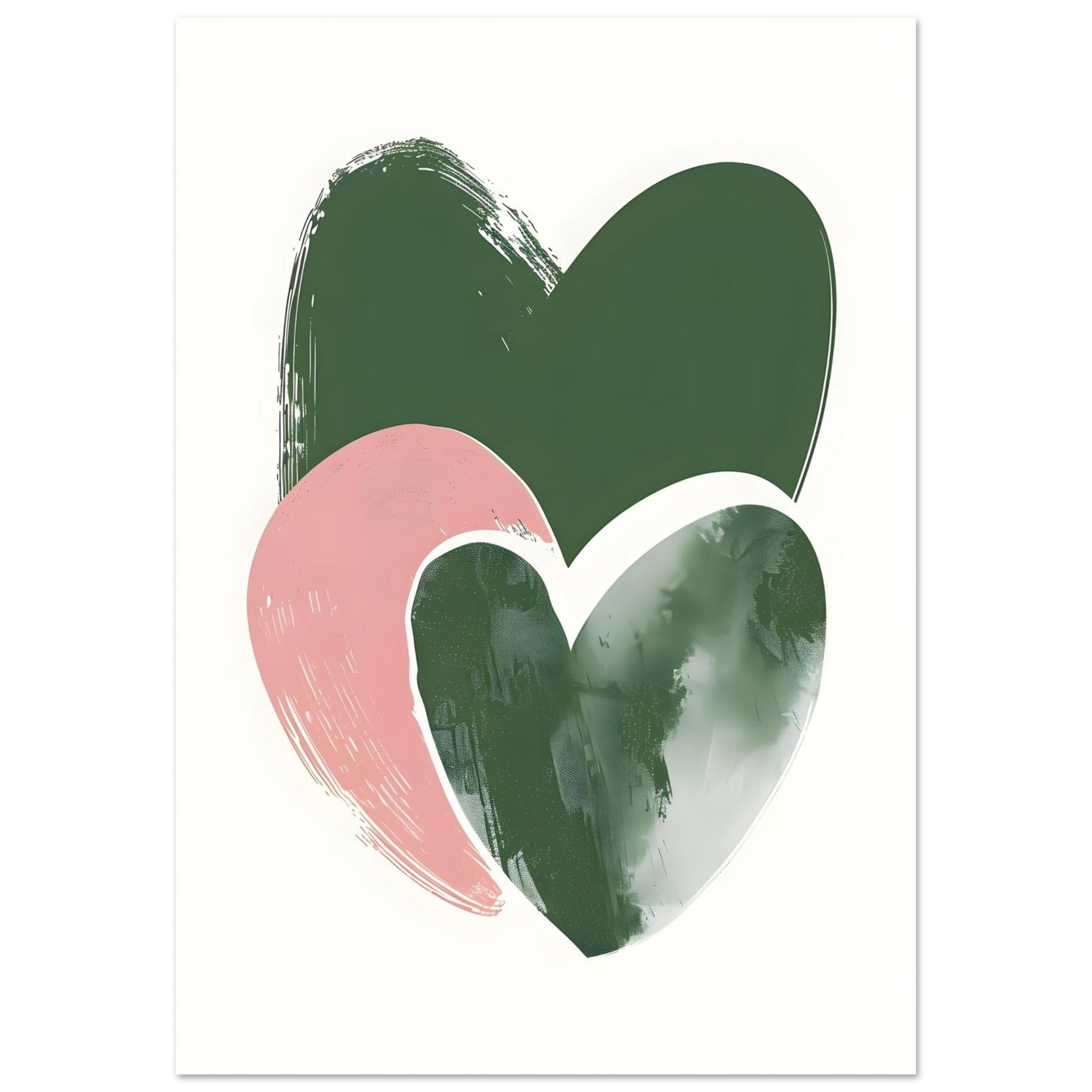 Artfulprints Poster Boho – Heart trio - 70x100 cm - Groen