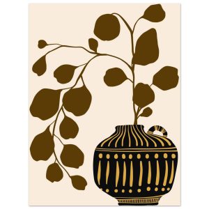 Artfulprints Poster Boho – Golden vase – 30×40 cm – Bruin Artfulprints Poster Boho – Golden vase – 30×40 cm – Bruin