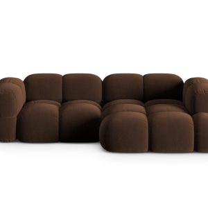 Cosmopolitan Design rechter hoekbank Loretto 3-zits, flueel chocolade Cosmopolitan Design rechter hoekbank Loretto 3-zits, flueel chocolade