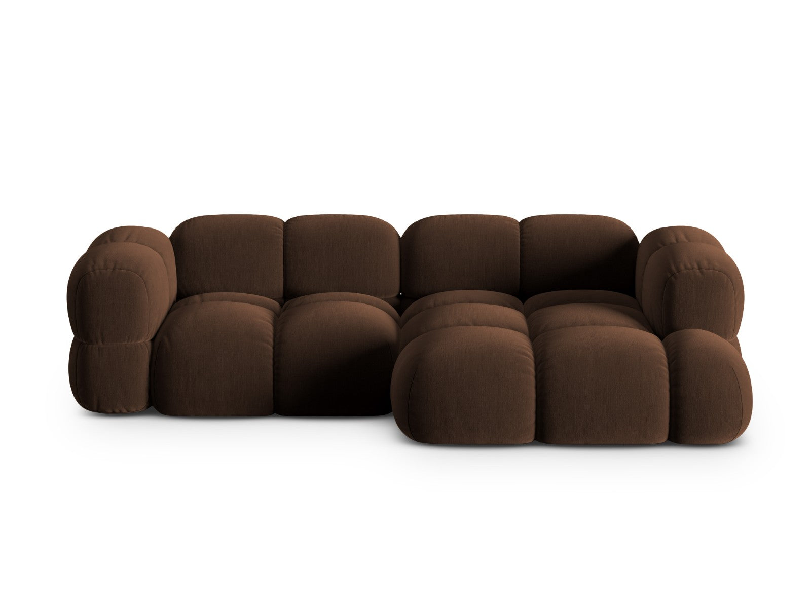 Cosmopolitan Design rechter hoekbank Loretto 3-zits, flueel chocolade