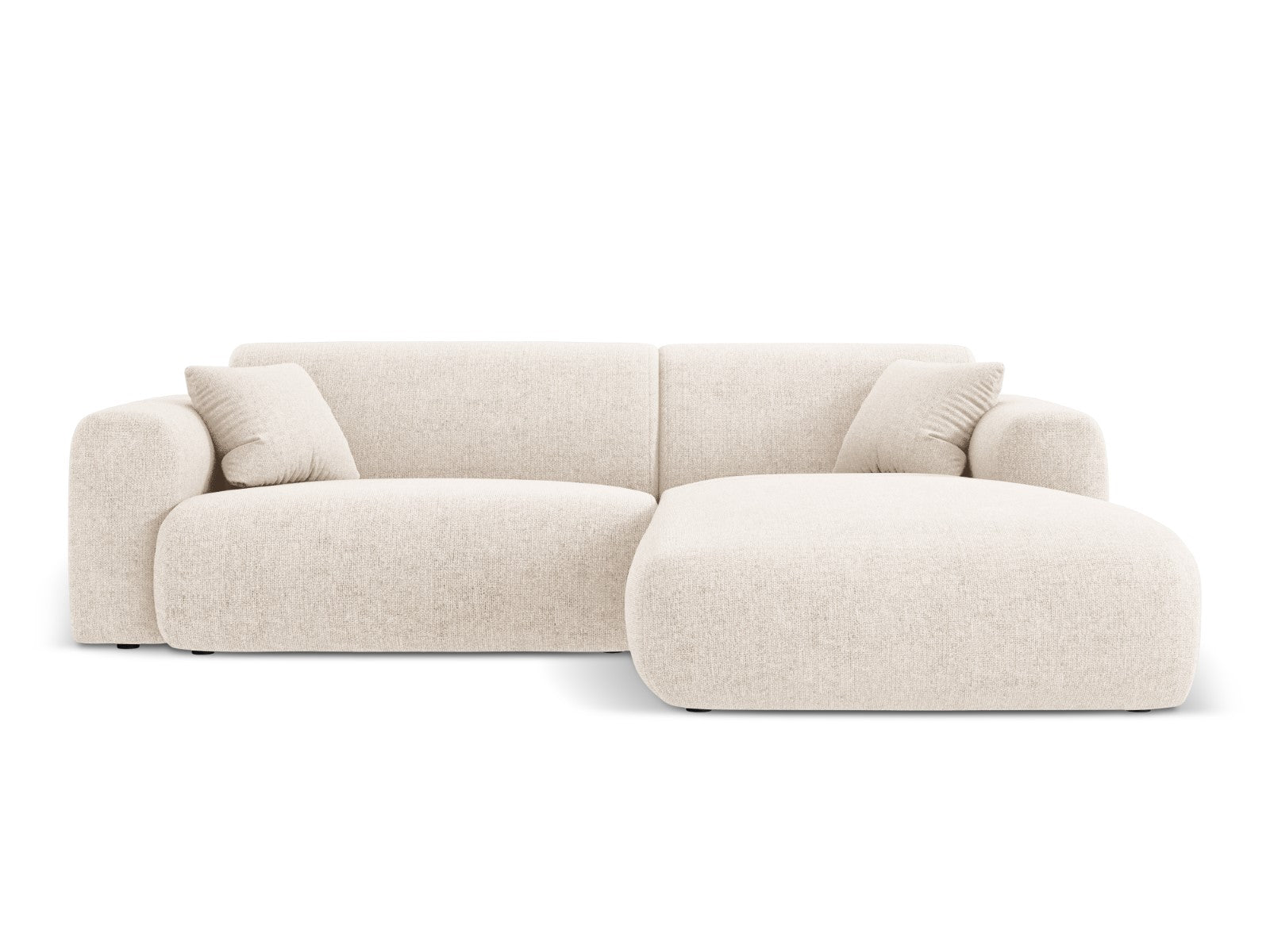 Cosmopolitan Design rechter hoekbank Nolio 4-zits, chenille, lichtbeig